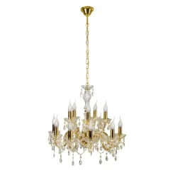 Lampa wisząca Maria teresa 12x40W E14  złoty