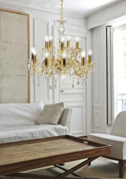 Lampa wisząca Maria teresa 12x40W E14  złoty