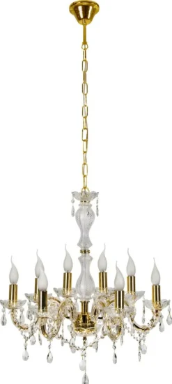 Lampa wisząca Maria teresa 8x40W E14  złoty