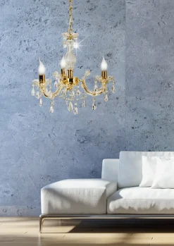 Lampa wisząca Maria teresa 3x40W E14  złoty
