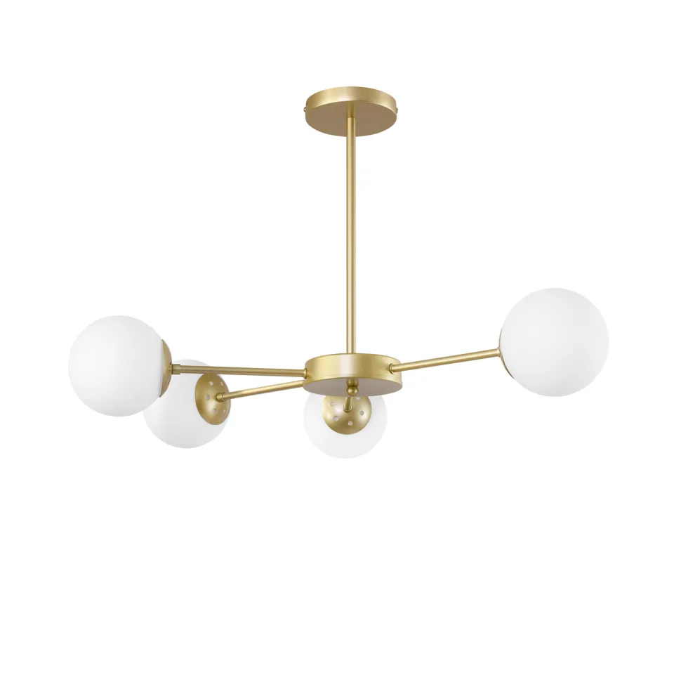 Lampa wisząca Mati lampa wisząca mosiądz 4x20W G9 klosz biały