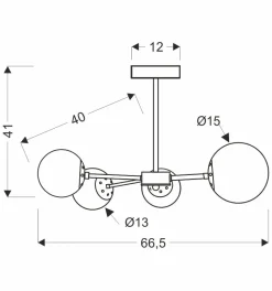 Lampa wisząca Mati lampa wisząca mosiądz 4x20W G9 klosz biały