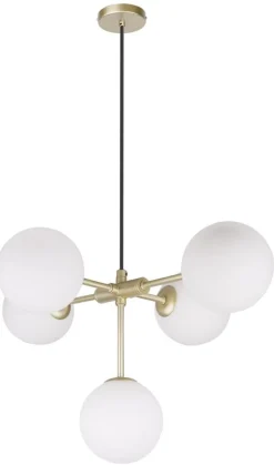 Lampa wisząca Mati 5x28W G9 mosiądz