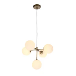 Lampa wisząca Mati 5x28W G9 mosiądz
