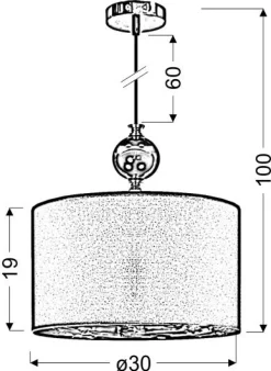 Lampa wisząca Melba 1x60W E27 czarny