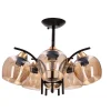 Lampa wisząca MERRA lampa wiszaca czarny  5x40W E27 klosz bursztynowy
