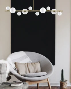 Lampa wisząca MILKY DROP złota 120 cm