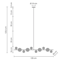 Lampa wisząca MILKY DROP złota 120 cm