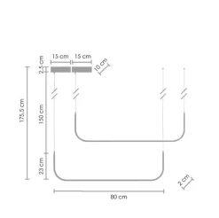 Lampa wisząca MINIMA-2 led czarna 80 cm