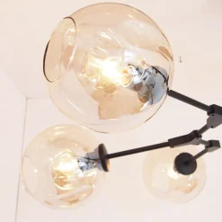 Lampa wisząca MODERN ORCHID-9 bursztynowo czarna 150 cm