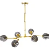 Lampa wisząca MODERN ORCHID-6 złoto szara 130 cm