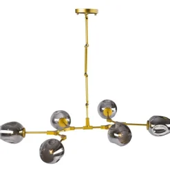 Lampa wisząca MODERN ORCHID-6 złoto szara 130 cm
