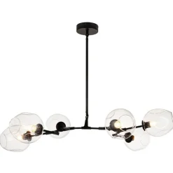 Lampa wisząca MODERN ORCHID-6 transparentno czarna 130 cm