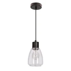 Lampa wisząca MOLDO czarny 1x40W E27  klosz bezbarwny