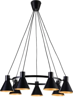 Lampa wisząca More 7x40W E27 czarny  matowy