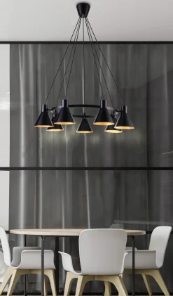 Lampa wisząca More 7x40W E27 czarny  matowy