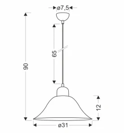 Lampa wisząca Moss patynowy 1x60W E27  klosz biały alabastrowy