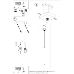 Lampa wisząca MOZAICA 1 czarny/chrom