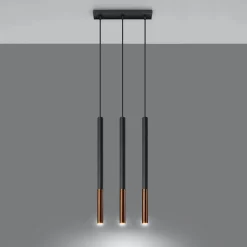 Lampa wisząca MOZAICA 3L czarny/miedź