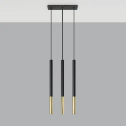 Lampa wisząca MOZAICA 3L czarny/złoto
