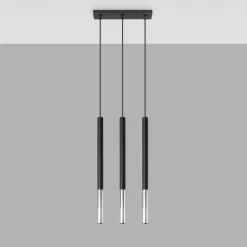 Lampa wisząca MOZAICA 3L czarny/chrom