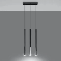 Lampa wisząca MOZAICA 3L czarny/chrom