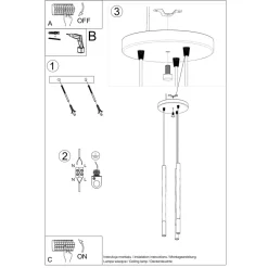 Lampa wisząca MOZAICA 3P czarny/miedź