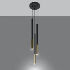 Lampa wisząca MOZAICA 3P czarny/złoto