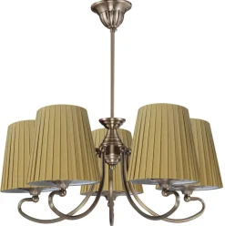 Lampa wisząca Mozart 5x60W E27 patynowa  miedź miodowy