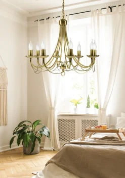 Lampa wisząca Muza 8x40W E14 patyna