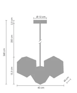 Lampa wisząca NEW GEOMETRY-3 czarno złota 45 cm