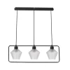 Lampa wisząca Niko czarny 3x40W E27  klosz bezbarwny karbowany