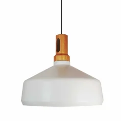 Lampa wisząca NORDIC WOODY biało drewniana 35 cm