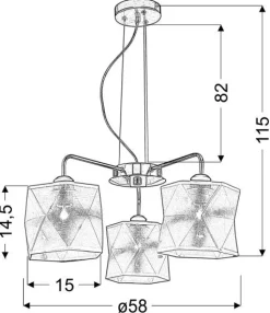 Lampa wisząca Nosja 3x40W E27 chrom