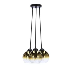 Lampa wisząca Nubia czarny 3x60W E27  klosz złoty