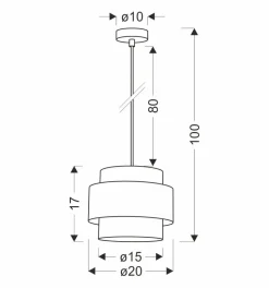 Lampa wisząca NUGET biały 1x60W E27  abażur kremowy