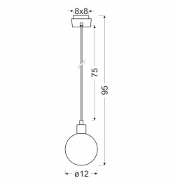 Lampa wisząca Oden chromowy 1x40W G9  klosz biały 12cm