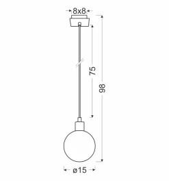 Lampa wisząca Oden chromowy 1x40W G9  klosz biały 15cm