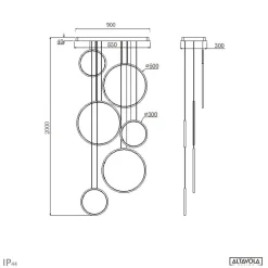 Lampa wisząca Okręgi Ledowe No.8 90cm 3K