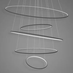 Lampa wisząca Okręgi Ledowe No.5 150cm 4K czarna