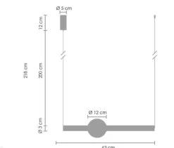 Lampa wisząca O-LINE LED 63 cm czarna