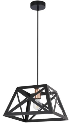 Lampa wisząca Origami czarny 1x40W E27  klosz czarny