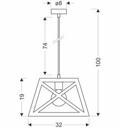 Lampa wisząca Origami czarny 1x40W E27  klosz czarny