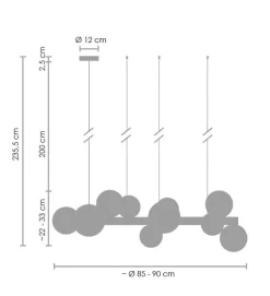 Lampa wisząca ORION czarna 85 cm