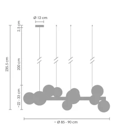 Lampa wisząca ORION czarna 85 cm