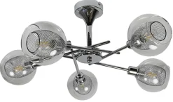 Lampa wisząca Ozzo 5x40W E14 chrom klosz  bezbarwny