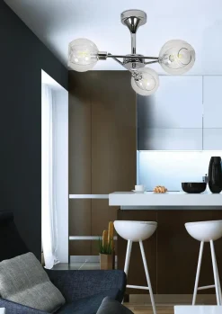 Lampa wisząca Ozzo 3x40W E14 chrom klosz  bezbarwny