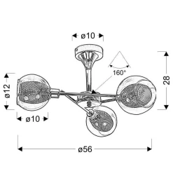 Lampa wisząca Ozzo 3x40W E14 chrom klosz  bezbarwny