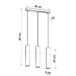 Lampa wisząca PABLO 3L biała