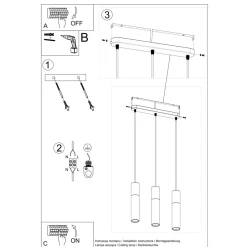 Lampa wisząca PABLO 3L czarna